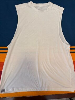 Hoka White Sleeveless Muscle Tank